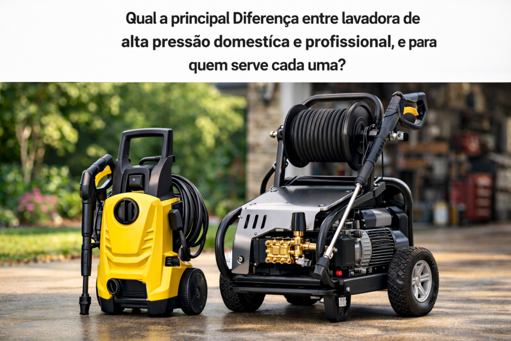 Diferença entre lavadora de alta pressão doméstica e profissional: para quem serve cada uma?